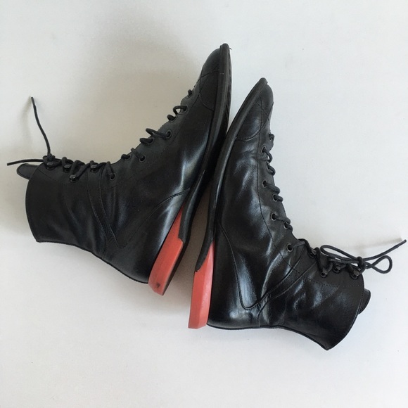 E-mail Women US 7 UK 5 Black Leather Lace-Up Boots - Picture 5 of 12